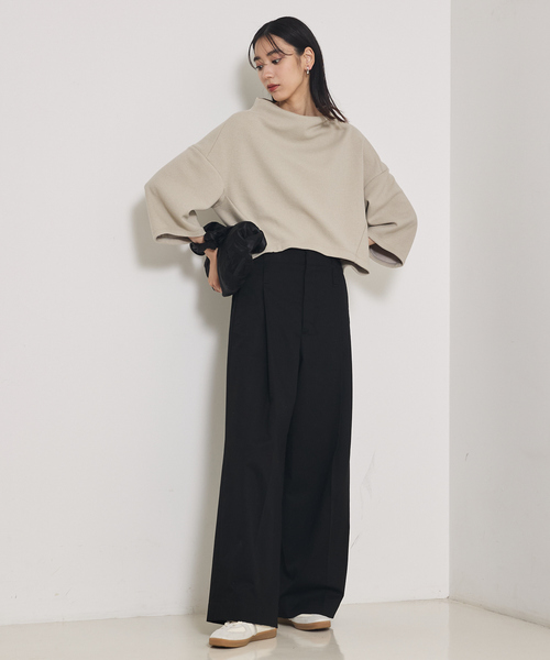 qualite（カリテ）の「ブークレーボトルネックカットソー/秋服/冬服/オフィスカジュアル（Tシャツ/カットソー・レディース・アイボリー/ブラック/グレイッシュベージュ・フリー）」の18枚目の写真