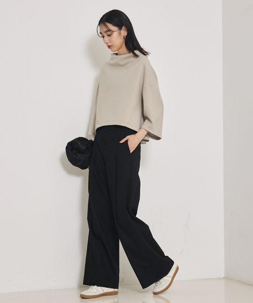 qualite（カリテ）の「ブークレーボトルネックカットソー/秋服/冬服/オフィスカジュアル（Tシャツ/カットソー・レディース・アイボリー/ブラック/グレイッシュベージュ・フリー）」の21枚目の写真