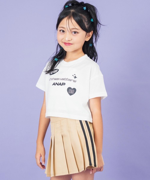 ANAP kids（アナップキッズ）の「モチーフ ロゴ プリント Tシャツ（Tシャツ/カットソー・キッズ・ホワイト/ネイビー/サックスブルー・110cm/120cm/130cm）」の4枚目の写真