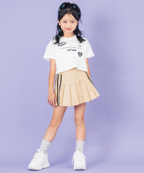 ANAP kids（アナップキッズ）の「モチーフ ロゴ プリント Tシャツ（Tシャツ/カットソー・キッズ・ホワイト/ネイビー/サックスブルー・110cm/120cm/130cm）」の6枚目の写真