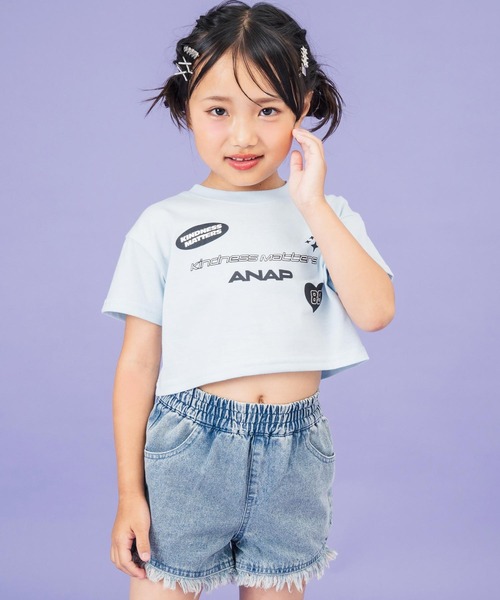 ANAP kids（アナップキッズ）の「モチーフ ロゴ プリント Tシャツ（Tシャツ/カットソー・キッズ・ホワイト/ネイビー/サックスブルー・110cm/120cm/130cm）」の12枚目の写真
