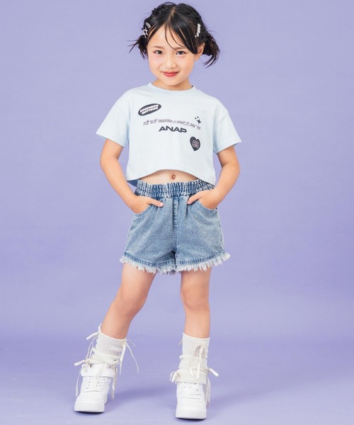 ANAP kids（アナップキッズ）の「モチーフ ロゴ プリント Tシャツ（Tシャツ/カットソー・キッズ・ホワイト/ネイビー/サックスブルー・110cm/120cm/130cm）」の13枚目の写真