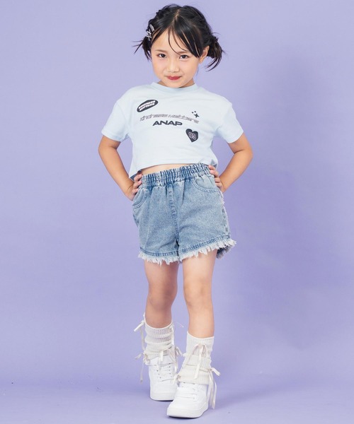 ANAP kids（アナップキッズ）の「モチーフ ロゴ プリント Tシャツ（Tシャツ/カットソー・キッズ・ホワイト/ネイビー/サックスブルー・110cm/120cm/130cm）」の14枚目の写真