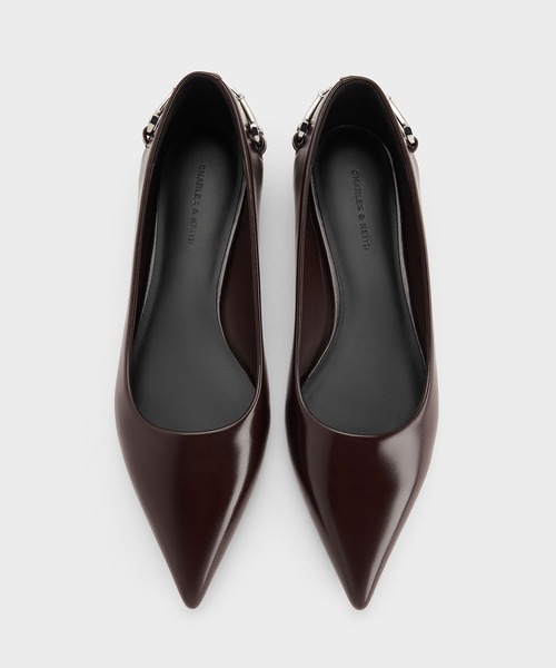 CHARLES & KEITH（チャールズ & キース）の「Erina エリナ メタリックアクセントポインテッドトゥフラット（パンプス・レディース・バーガンディー/ブラック系その他7・25.5cm/25cm/24.5cm/23.5cm/23cm/22.5cm）」の10枚目の写真