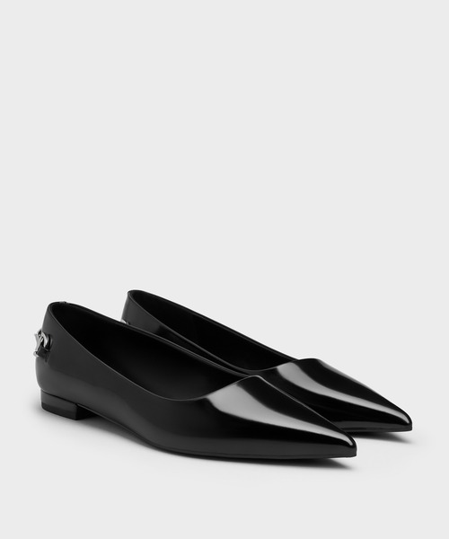 CHARLES & KEITH（チャールズ & キース）の「Erina エリナ メタリックアクセントポインテッドトゥフラット（パンプス・レディース・バーガンディー/ブラック系その他7・25.5cm/25cm/24.5cm/23.5cm/23cm/22.5cm）」の14枚目の写真