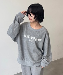 ヴィンテージプリントロゴスウェットプルオーバー/セットアップ着用可