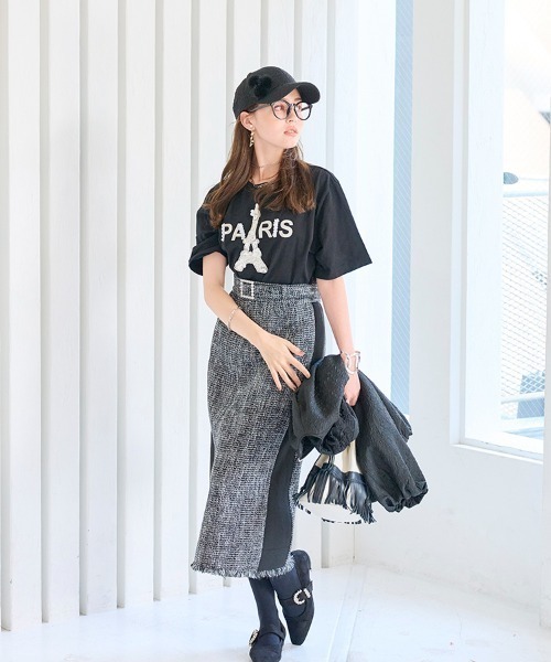 Chesty(チェスティー)の「PARIS Tシャツ/パリ(ブラック)(Tシャツ/カットソー・レディース・ブラック/ホワイト・FREE)」の3枚目の写真