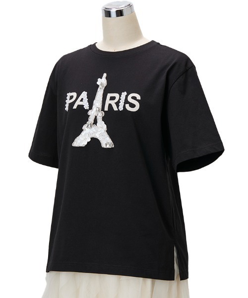 Chesty(チェスティー)の「PARIS Tシャツ/パリ(ブラック)(Tシャツ/カットソー・レディース・ブラック/ホワイト・FREE)」の8枚目の写真