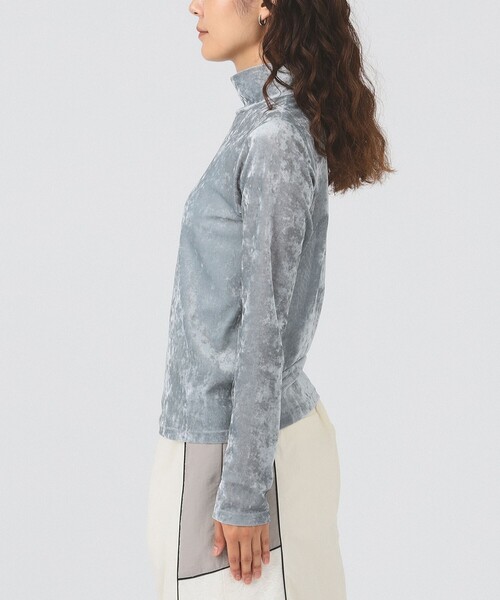 Ray BEAMS（レイビームス）の「ベロア チュール ハイネック トップス（Tシャツ/カットソー・レディース・サックスブルー/ブラック/ホワイト系その他6・ONE SIZE）」の7枚目の写真