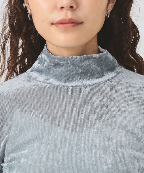 Ray BEAMS（レイビームス）の「ベロア チュール ハイネック トップス（Tシャツ/カットソー・レディース・サックスブルー/ブラック/ホワイト系その他6・ONE SIZE）」の9枚目の写真
