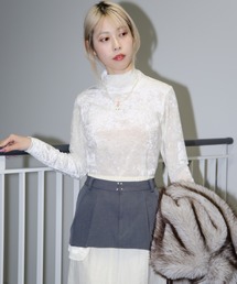 Ray BEAMS | ベロア チュール ハイネック トップス(Tシャツ/カットソー)