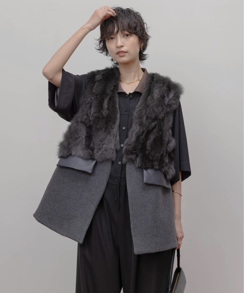 ファー＆メルトンボクシィジレ（ベスト）｜Eimee Law（エイミーロウ