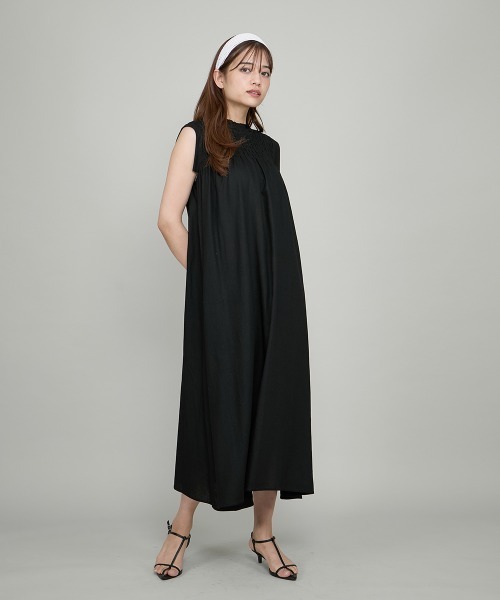 QUEENS COURT(クイーンズコート)の「レーヨンアサシャーリングトップワンピース≪洗濯機で洗える≫(ワンピース・レディース・ブラック/ブラウン/レッド・M)」の12枚目の写真