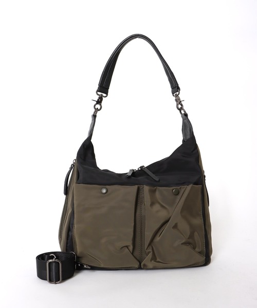 Cepica（セピカ）の「牛革×配色ナイロンWポッケショルダー（ショルダーバッグ・レディース・ブラック/カーキ・FREE）」の22枚目の写真