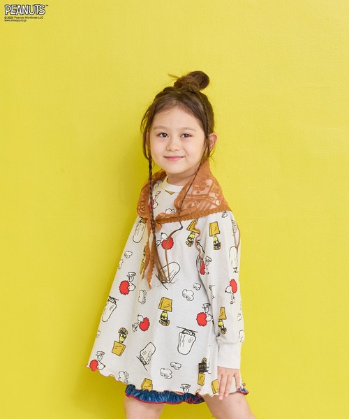 PEANUTS（ピーナッツ）の「【PEANUTS】スヌーピーワッフルビッグロンＴ（Tシャツ/カットソー・キッズ・ブルー系その他/グレー系その他・XS/S/M/L/LL）」の15枚目の写真