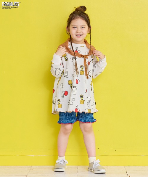 PEANUTS（ピーナッツ）の「【PEANUTS】スヌーピーワッフルビッグロンＴ（Tシャツ/カットソー・キッズ・ブルー系その他/グレー系その他・XS/S/M/L/LL）」の16枚目の写真