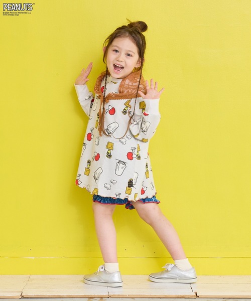 PEANUTS（ピーナッツ）の「【PEANUTS】スヌーピーワッフルビッグロンＴ（Tシャツ/カットソー・キッズ・ブルー系その他/グレー系その他・XS/S/M/L/LL）」の20枚目の写真