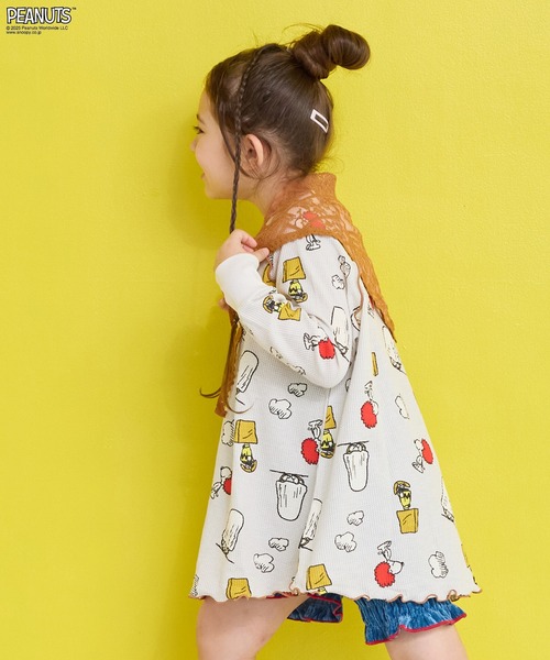 PEANUTS（ピーナッツ）の「【PEANUTS】スヌーピーワッフルビッグロンＴ（Tシャツ/カットソー・キッズ・ブルー系その他/グレー系その他・XS/S/M/L/LL）」の3枚目の写真