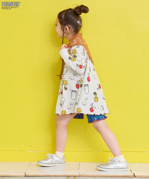 PEANUTS（ピーナッツ）の「【PEANUTS】スヌーピーワッフルビッグロンＴ（Tシャツ/カットソー・キッズ・ブルー系その他/グレー系その他・XS/S/M/L/LL）」の4枚目の写真