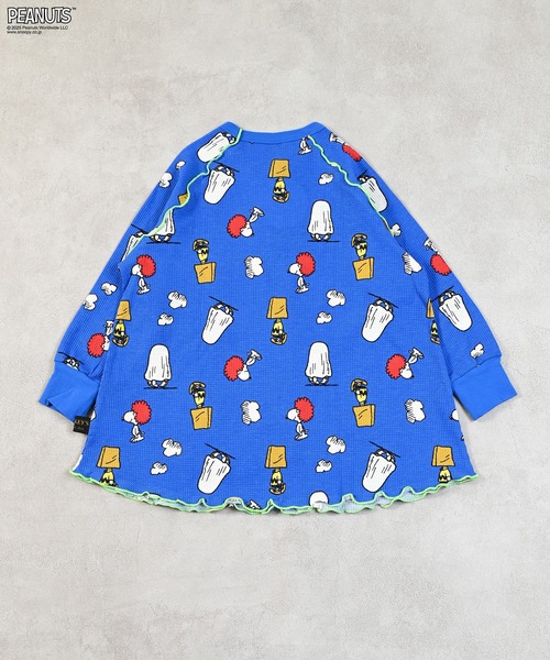 PEANUTS（ピーナッツ）の「【PEANUTS】スヌーピーワッフルビッグロンＴ（Tシャツ/カットソー・キッズ・ブルー系その他/グレー系その他・XS/S/M/L/LL）」の12枚目の写真