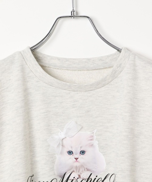 repipi armario(レピピ アルマリオ)の「【girly line】CATリボンカタアキトップス(スウェット・キッズ・サックスブルー/アイボリー/グレー・LARGE/MEDIUM/SMALL)」の8枚目の写真