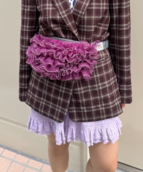 HELLO.SANFRANCISCO（ハローサンフランシスコ）の「【HELLO.SANFRANCISCO】チュールメローウエストBAG（ボディバッグ/ウエストポーチ・レディース・パープル/ブラック/オレンジ・ONE SIZE）」の5枚目の写真