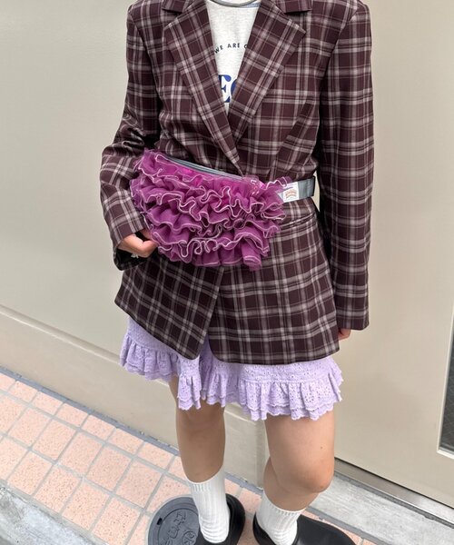 HELLO.SANFRANCISCO（ハローサンフランシスコ）の「【HELLO.SANFRANCISCO】チュールメローウエストBAG（ボディバッグ/ウエストポーチ・レディース・パープル/ブラック/オレンジ・ONE SIZE）」の6枚目の写真