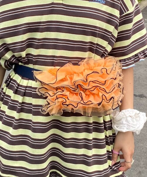HELLO.SANFRANCISCO（ハローサンフランシスコ）の「【HELLO.SANFRANCISCO】チュールメローウエストBAG（ボディバッグ/ウエストポーチ・レディース・パープル/ブラック/オレンジ・ONE SIZE）」の8枚目の写真