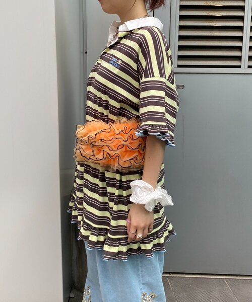 HELLO.SANFRANCISCO（ハローサンフランシスコ）の「【HELLO.SANFRANCISCO】チュールメローウエストBAG（ボディバッグ/ウエストポーチ・レディース・パープル/ブラック/オレンジ・ONE SIZE）」の10枚目の写真