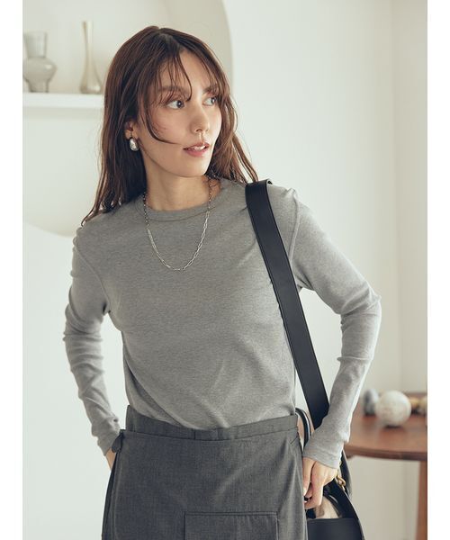 テレコクルーネックプルオーバー（Tシャツ/カットソー）｜Mila Owen