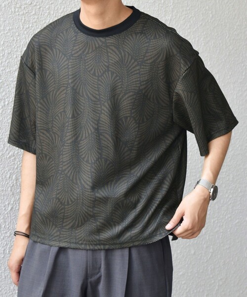 SHIPS any(シップス エニィ)の「SHIPS any: ワッフル リラックス クルーネック Tシャツ◇(Tシャツ/カットソー・メンズ・ホワイト/ダークグレー/グレー・X-LARGE/LARGE/MEDIUM)」の1枚目の写真