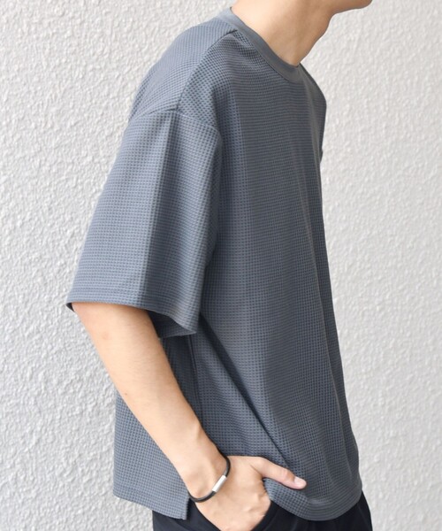 SHIPS any(シップス エニィ)の「SHIPS any: ワッフル リラックス クルーネック Tシャツ◇(Tシャツ/カットソー・メンズ・ホワイト/ダークグレー/グレー・X-LARGE/LARGE/MEDIUM)」の13枚目の写真