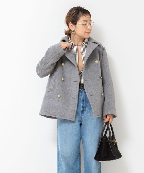 NOLLEY’S（ノーリーズ）の「NMPピーコート（ピーコート・レディース・グレー/ネイビー・M）」の3枚目の写真