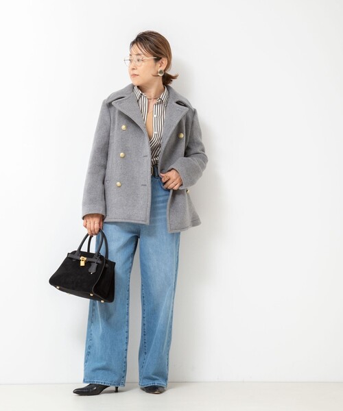 NOLLEY’S（ノーリーズ）の「NMPピーコート（ピーコート・レディース・グレー/ネイビー・M）」の4枚目の写真