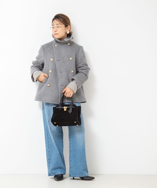 NOLLEY’S（ノーリーズ）の「NMPピーコート（ピーコート・レディース・グレー/ネイビー・M）」の5枚目の写真