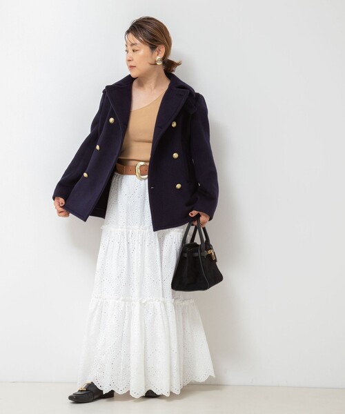 【未使用に近い】NOELA ピーコート　ネイビー 未使用に近い】NOELA ピーコート ネイビー