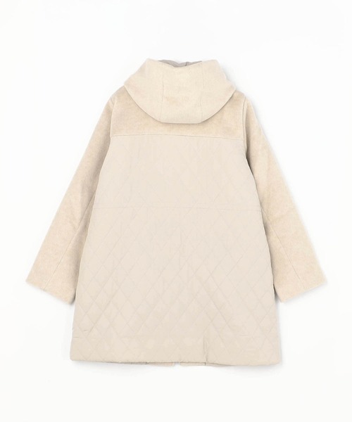 Grand PARK（グランドパーク）の「素材切り替えフードコート（その他アウター・レディース・ブラック/アイボリー・LARGE/MEDIUM）」の3枚目の写真