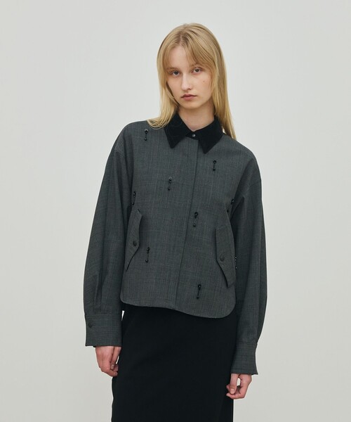 DES PRÉS ソフトウールオックスフォード ショートシャツブルゾン ソフトウールオックスフォード ショートシャツブルゾン（ブルゾン