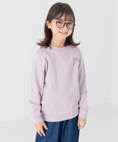 chil2（チルツー）の「綿100% 無地裏毛トレーナー（スウェット・キッズ・グリーン/ブルー/ベージュ/オートミール/ネイビー/ミント/ブラウン/ホワイト/オレンジ/イエロー/ラベンダー/クリーム/チャコールグレー/グレー/スモークピンク/サックスブルー/カーキ/ブラック/ワインレッド/レッド・110cm/100cm/160cm/90cm/80ｃｍ/120cm/150cm/140cm/130cm）」の15枚目の写真