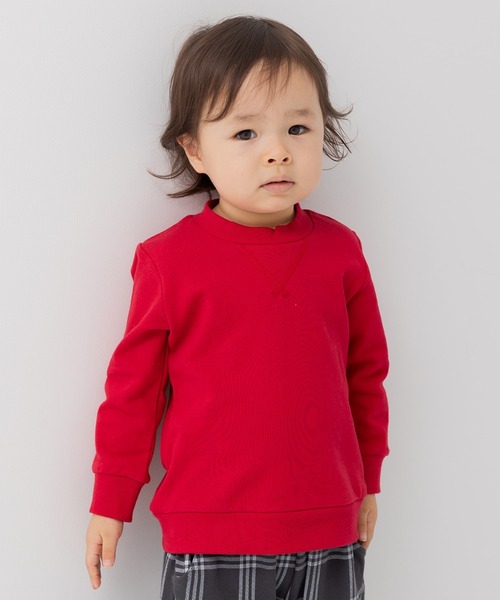 chil2（チルツー）の「綿100% 無地裏毛トレーナー（スウェット・キッズ・グリーン/ブルー/ベージュ/オートミール/ネイビー/ミント/ブラウン/ホワイト/オレンジ/イエロー/ラベンダー/クリーム/チャコールグレー/グレー/スモークピンク/サックスブルー/カーキ/ブラック/ワインレッド/レッド・110cm/100cm/160cm/90cm/80ｃｍ/120cm/150cm/140cm/130cm）」の18枚目の写真