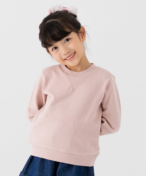 chil2（チルツー）の「綿100% 無地裏毛トレーナー（スウェット・キッズ・グリーン/ブルー/ベージュ/オートミール/ネイビー/ミント/ブラウン/ホワイト/オレンジ/イエロー/ラベンダー/クリーム/チャコールグレー/グレー/スモークピンク/サックスブルー/カーキ/ブラック/ワインレッド/レッド・110cm/100cm/160cm/90cm/80ｃｍ/120cm/150cm/140cm/130cm）」の17枚目の写真