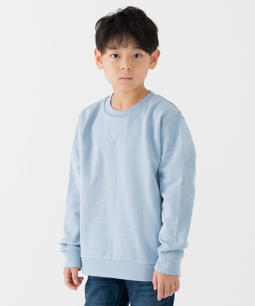 chil2（チルツー）の「綿100% 無地裏毛トレーナー（スウェット・キッズ・グリーン/ブルー/ベージュ/オートミール/ネイビー/ミント/ブラウン/ホワイト/オレンジ/イエロー/ラベンダー/クリーム/チャコールグレー/グレー/スモークピンク/サックスブルー/カーキ/ブラック/ワインレッド/レッド・110cm/100cm/160cm/90cm/80ｃｍ/120cm/150cm/140cm/130cm）」の13枚目の写真