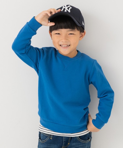 chil2（チルツー）の「綿100% 無地裏毛トレーナー（スウェット・キッズ・グリーン/ブルー/ベージュ/オートミール/ネイビー/ミント/ブラウン/ホワイト/オレンジ/イエロー/ラベンダー/クリーム/チャコールグレー/グレー/スモークピンク/サックスブルー/カーキ/ブラック/ワインレッド/レッド・110cm/100cm/160cm/90cm/80ｃｍ/120cm/150cm/140cm/130cm）」の14枚目の写真