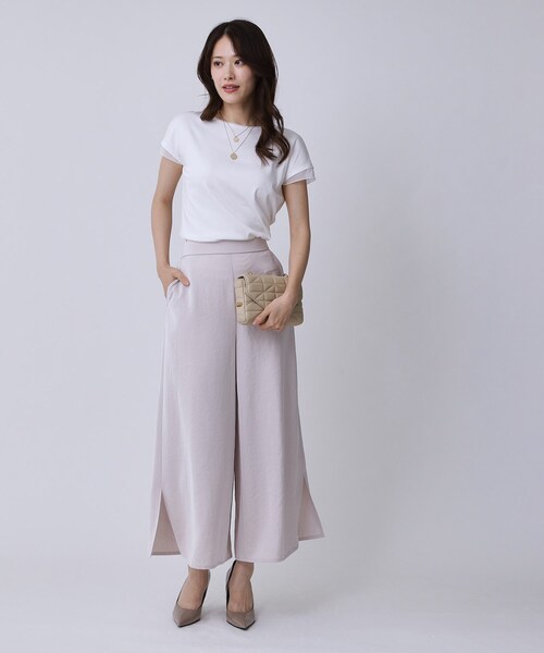 COUP DE CHANCE（クードシャンス）の「【手洗い可／日本製】シンプルジャージカットソー（Tシャツ/カットソー・レディース・ブラック/ダークブラウン/ホワイト・34/36/38/40）」の7枚目の写真