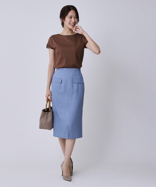 COUP DE CHANCE（クードシャンス）の「【手洗い可／日本製】シンプルジャージカットソー（Tシャツ/カットソー・レディース・ブラック/ダークブラウン/ホワイト・34/36/38/40）」の16枚目の写真