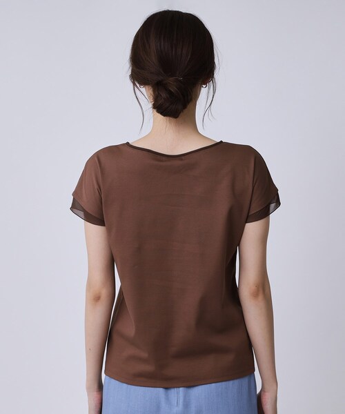 COUP DE CHANCE（クードシャンス）の「【手洗い可／日本製】シンプルジャージカットソー（Tシャツ/カットソー・レディース・ブラック/ダークブラウン/ホワイト・34/36/38/40）」の20枚目の写真