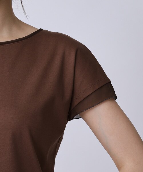 COUP DE CHANCE（クードシャンス）の「【手洗い可／日本製】シンプルジャージカットソー（Tシャツ/カットソー・レディース・ブラック/ダークブラウン/ホワイト・34/36/38/40）」の22枚目の写真