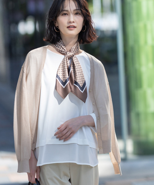 A/C DESIGN BY ALPHA CUBIC（エーシーデザインバイアルファキュービック）の「アルコラージュプリントスカーフ（ストール/ショール・レディース・ベージュ/ブラック・フリー）」の9枚目の写真