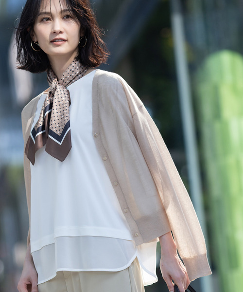 A/C DESIGN BY ALPHA CUBIC（エーシーデザインバイアルファキュービック）の「アルコラージュプリントスカーフ（ストール/ショール・レディース・ベージュ/ブラック・フリー）」の10枚目の写真