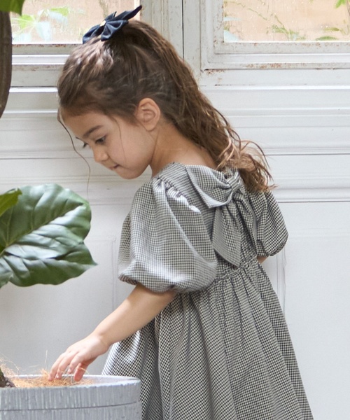 petit main（プティマイン）の「【リンク】袖パフワンピース（ワンピース・キッズ・ブラック/アイボリー/ピンク・80ｃｍ/90cm/120cm/130cm/110cm/100cm）」の5枚目の写真